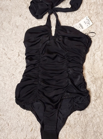 ZARA sateen ruffled bodysuit - Picture 6 of 9